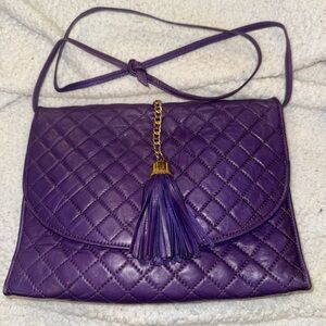 Purple Quilted Crossbody Bag